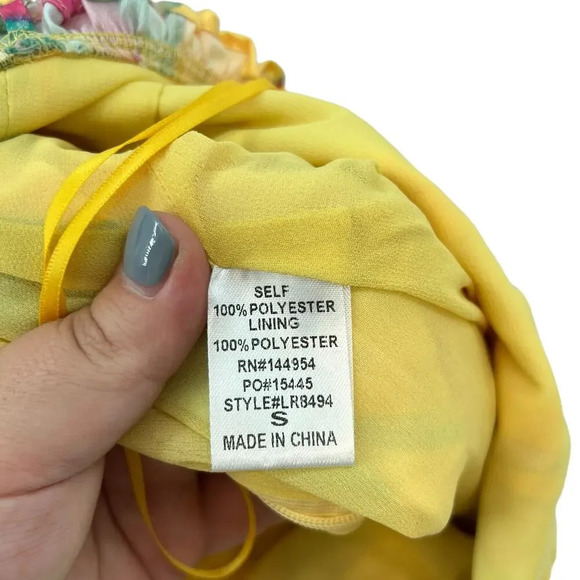 Monanella Radiance Romper Yellow Satin Green‎ Pink Printed Size Small - Picture 13 of 13